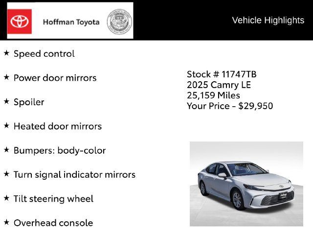 Used 2025 Toyota Camry LE FWD image 37
