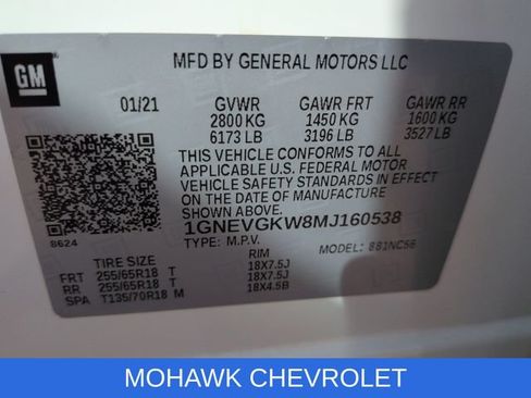Certified 2021 Chevrolet Traverse LT AWD/4WD image 34