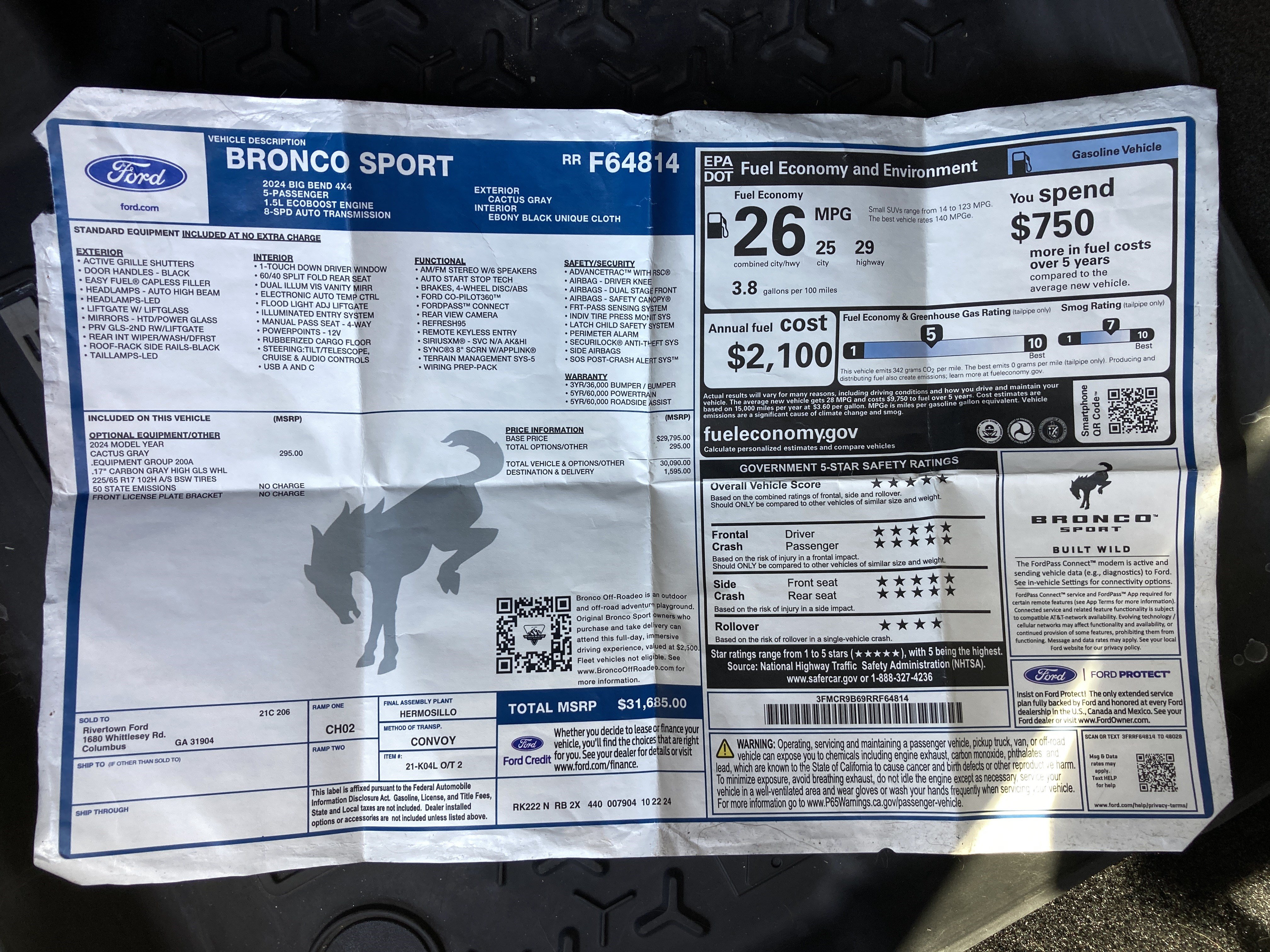 Used 2024 Ford Bronco Sport Big Bend AWD/4WD image 17