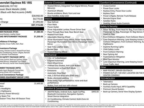 Used 2024 Chevrolet Equinox RS w/ RS Leather Package FWD image 24