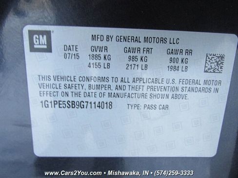 Used 2016 Chevrolet Cruze LT w/ Sun And Sound Package FWD image 24