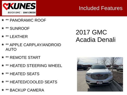 Used 2017 GMC Acadia Denali w/ Technology Package image 2