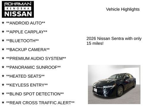New 2026 Nissan Sentra SL w/ Floor Mat Package FWD image 7