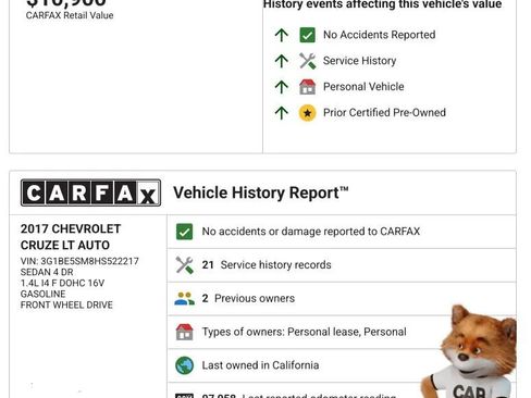 Used 2017 Chevrolet Cruze LT w/ Convenience Package image 16