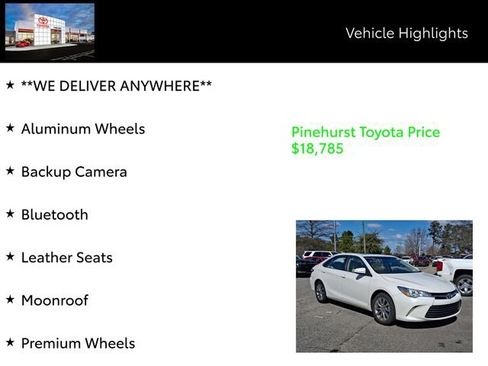 Used 2017 Toyota Camry XLE w/ Moonroof Package image 19