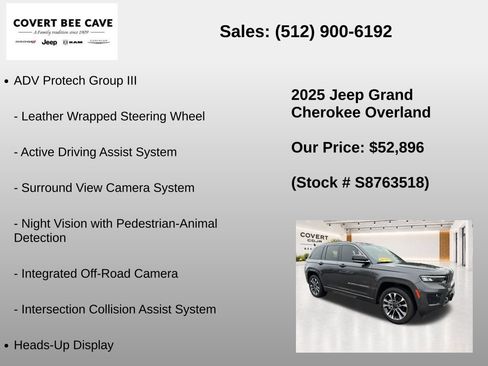 New 2025 Jeep Grand Cherokee Overland w/ Adv Protech Group III AWD/4WD image 19