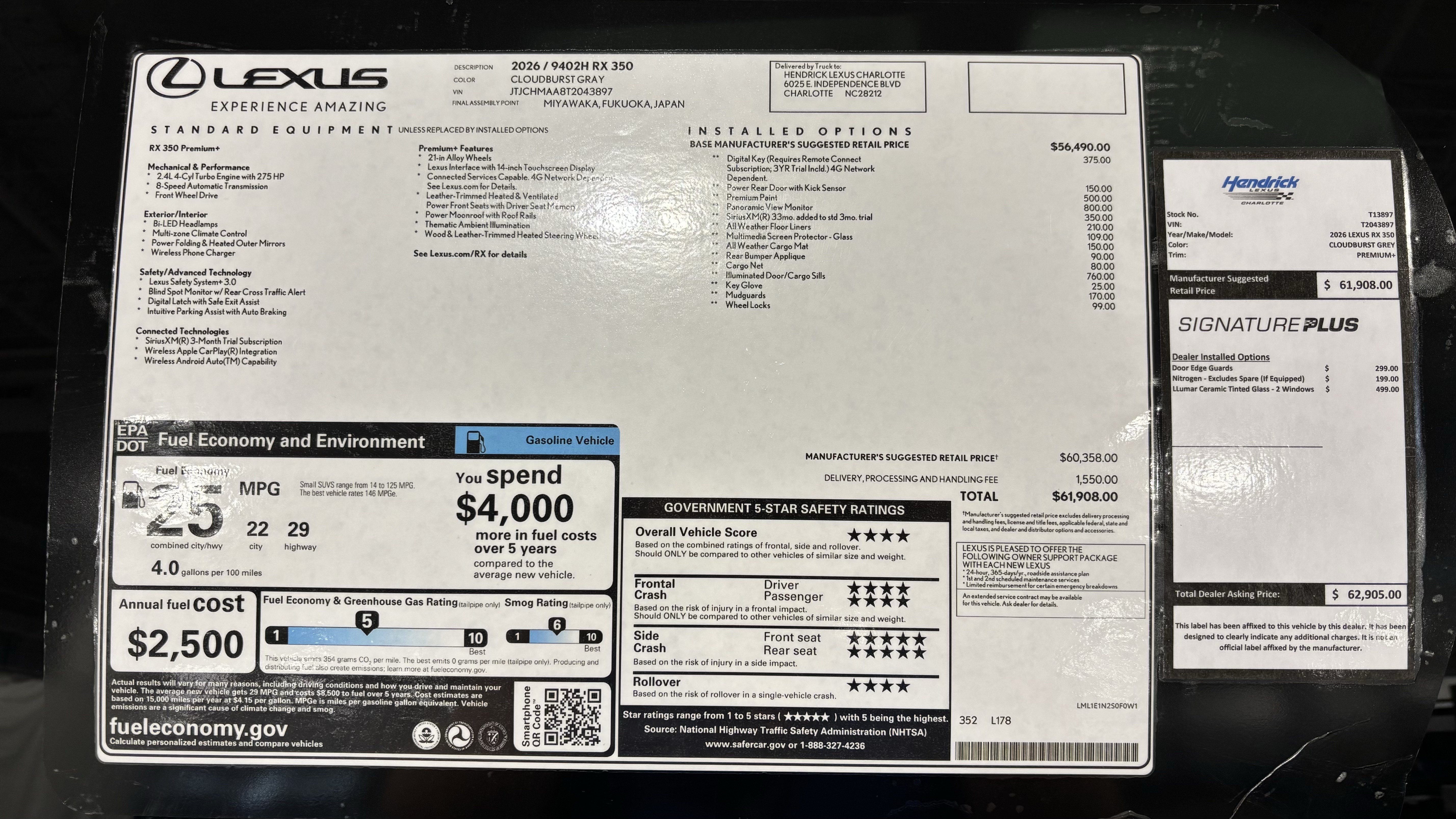 Used 2026 Lexus RX 350 Premium Plus w/ Accessory Package (K3) FWD image 44