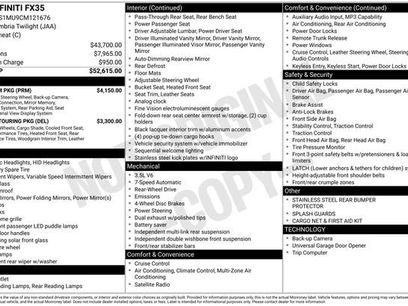 Used 2012 INFINITI FX35 2WD w/ Premium Pkg