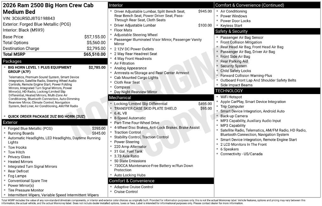 Certified 2026 RAM 2500 Big Horn AWD/4WD image 8