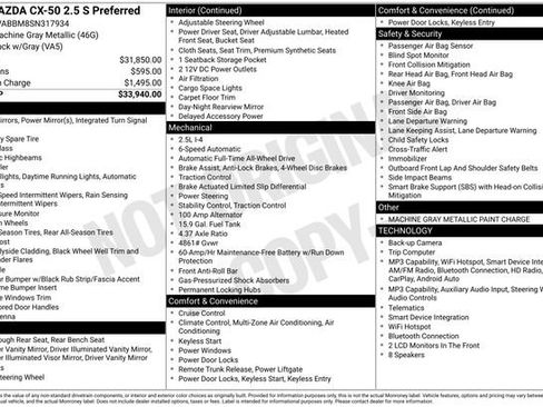 Used 2025 MAZDA CX-50 AWD 2.5 S w/ Preferred Package image 34