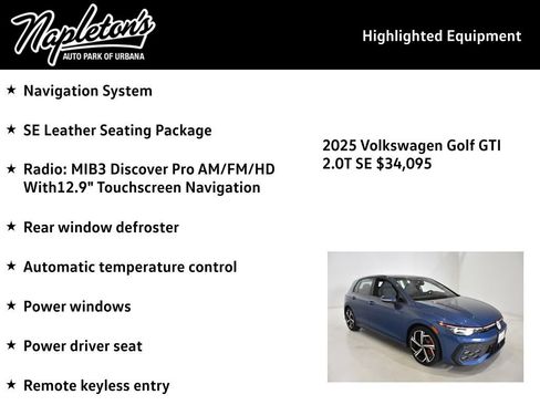 Used 2025 Volkswagen GTI SE FWD image 16