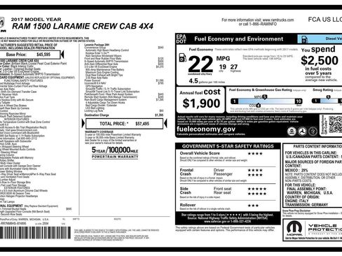 Used 2017 RAM 1500 Laramie w/ Convenience Group AWD/4WD image 4