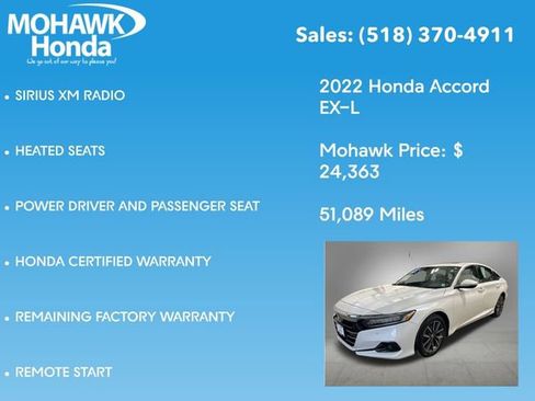 Certified 2022 Honda Accord EX-L image 16