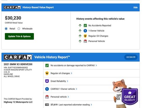 Used 2021 BMW X3 xDrive30i w/ Convenience Package image 2