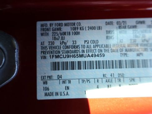 Used 2021 Ford Escape SEL image 46
