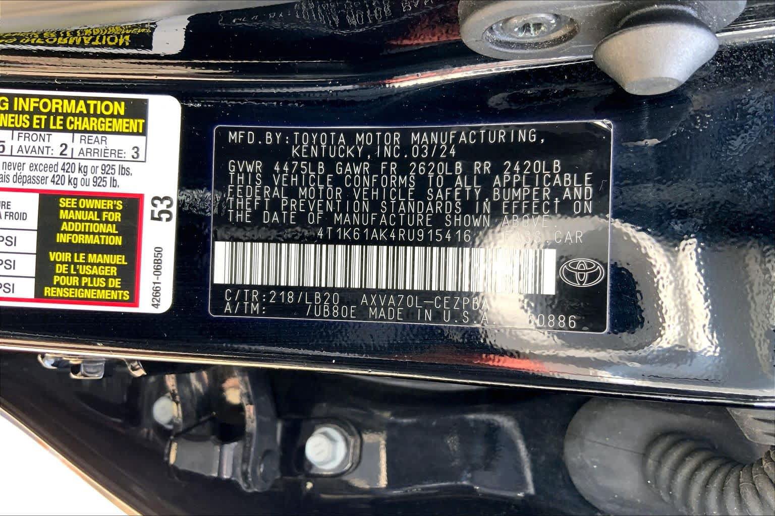 Used 2024 Toyota Camry XSE FWD image 33