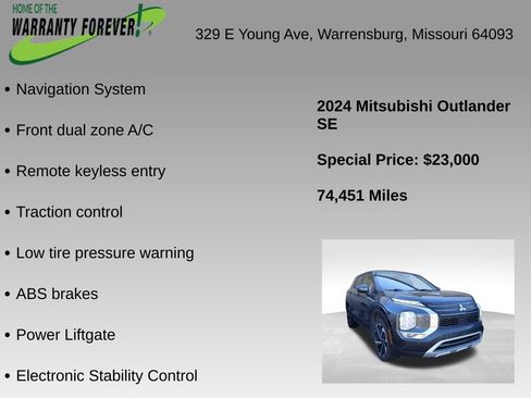 Used 2024 Mitsubishi Outlander SE AWD/4WD image 4