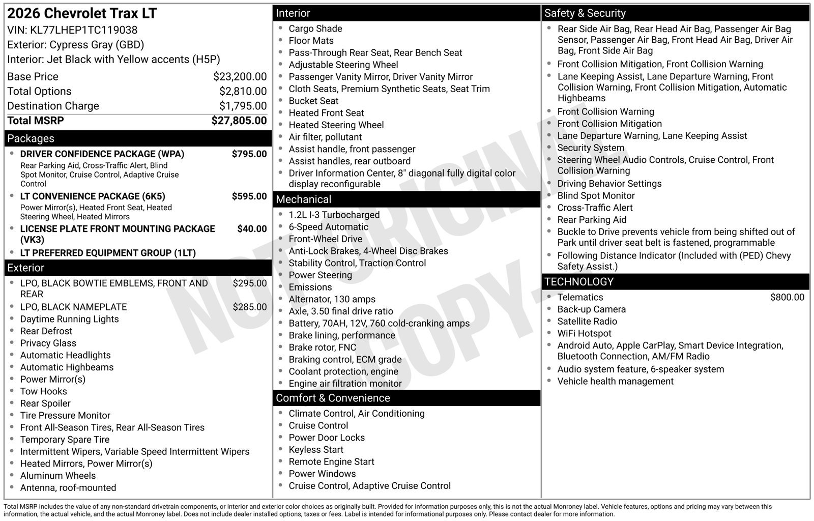 Used 2026 Chevrolet Trax LT w/ Driver Confidence Package FWD image 33