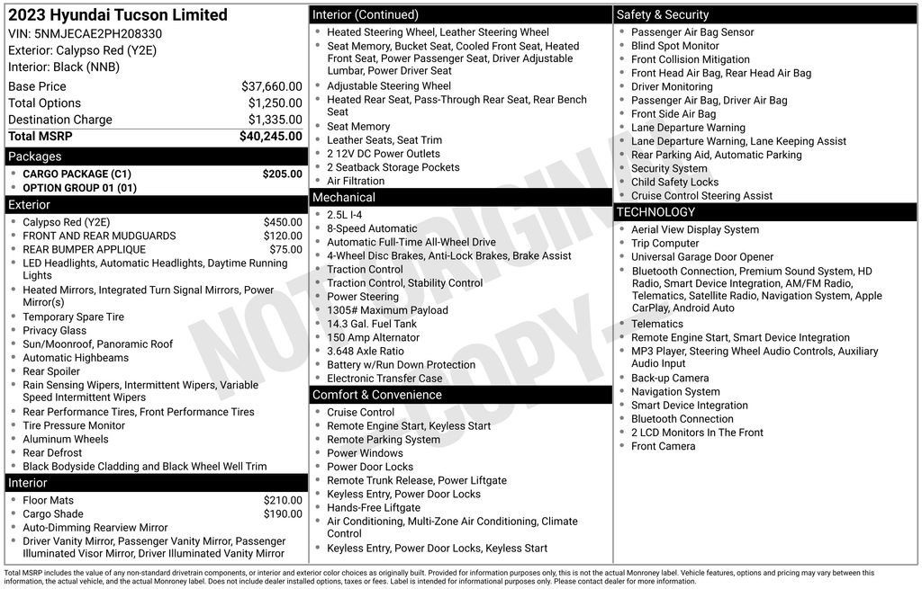 Used 2023 Hyundai Tucson Limited w/ Cargo Package AWD/4WD image 5