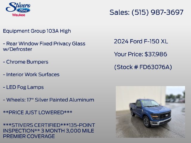 Used 2024 Ford F150 XL w/ Equipment Group 103A High RWD image 8