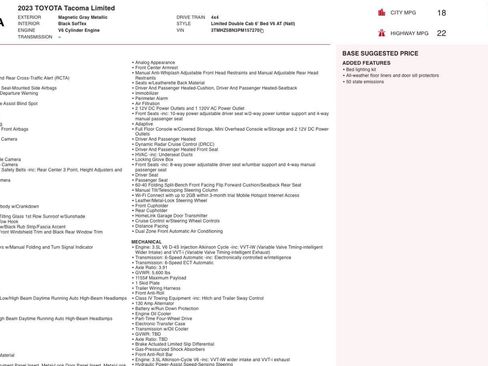 Used 2023 Toyota Tacoma Limited image 9