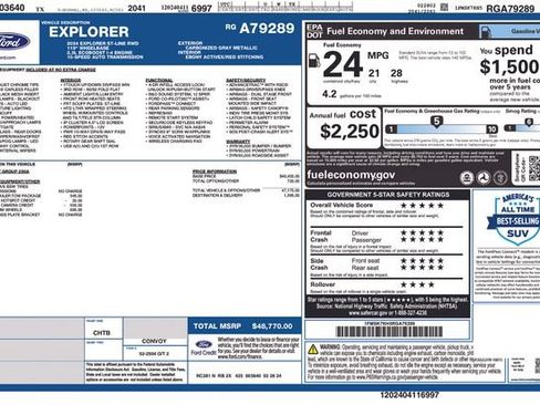 Used 2024 Ford Explorer ST-Line w/ Class IV Trailer Tow Package RWD image 3