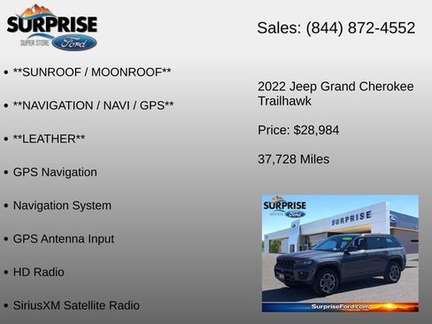 Used 2022 Jeep Grand Cherokee Trailhawk w/ ADV Protech Group II AWD/4WD image 18