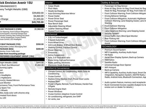 Used 2022 Buick Envision Avenir w/ Technology Package II FWD image 24