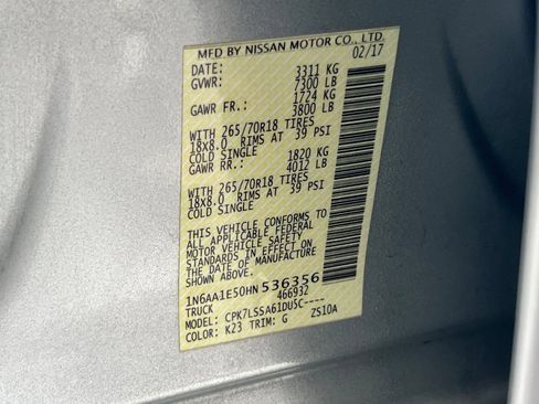 Used 2017 Nissan Titan SV AWD/4WD image 55