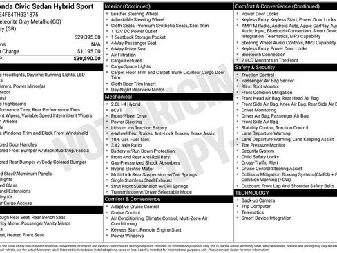 New 2026 Honda Civic Sport image 4