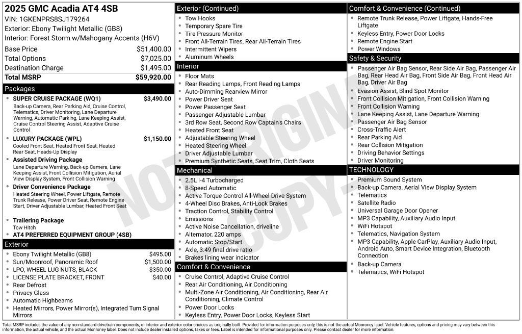 Used 2025 GMC Acadia AT4 w/ Super Cruise Package AWD/4WD image 2