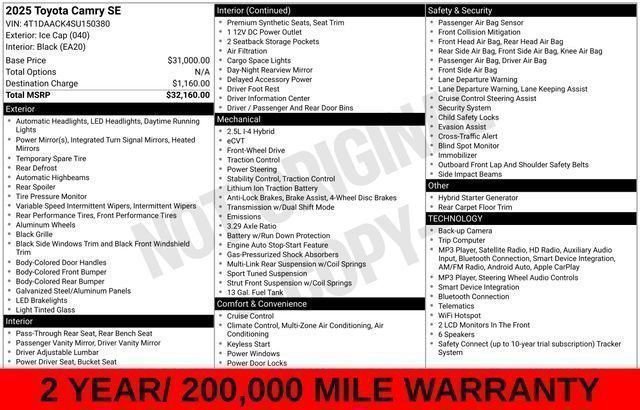 Used 2025 Toyota Camry SE FWD image 39