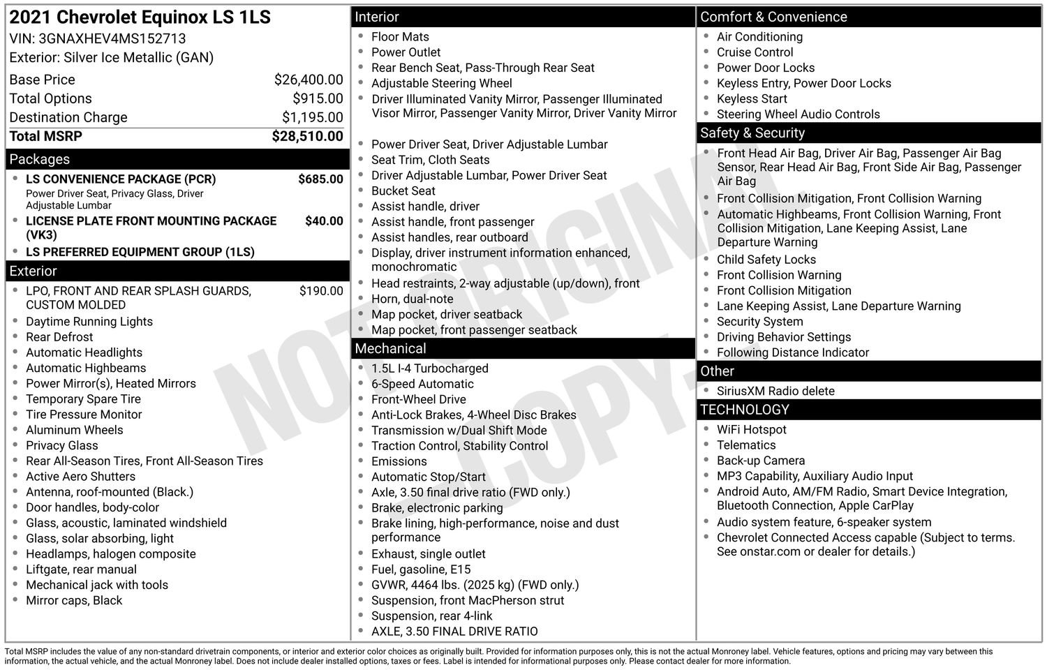 Used 2021 Chevrolet Equinox LS w/ LS Convenience Package FWD image 28