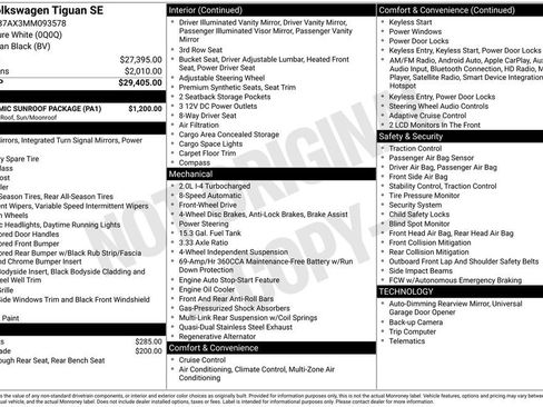 Used 2021 Volkswagen Tiguan SE w/ Panoramic Sunroof Package image 23