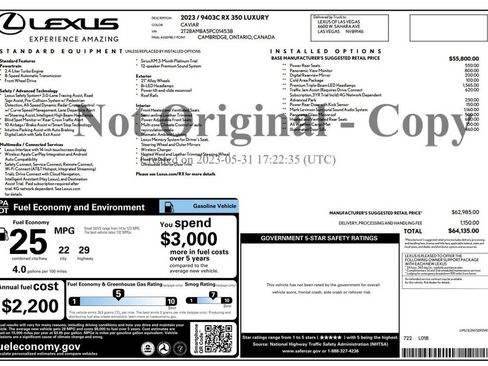 Used 2023 Lexus RX 350 FWD w/ Cold Area Package image 4