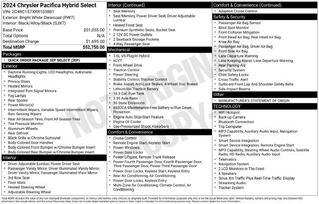 Used 2024 Chrysler Pacifica Limited FWD image 10
