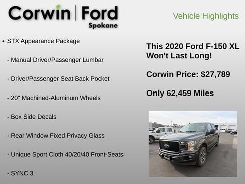 Used 2020 Ford F150 XL w/ Equipment Group 101A Mid AWD/4WD image 12
