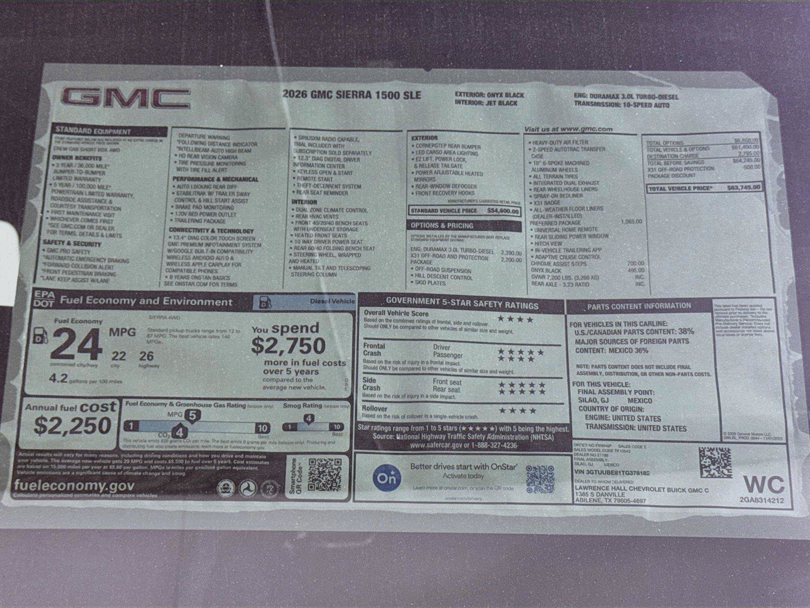 New 2026 GMC Sierra 1500 SLE AWD/4WD image 20