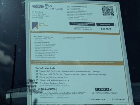 Certified 2022 Ford Bronco 2-Door AWD/4WD image 14