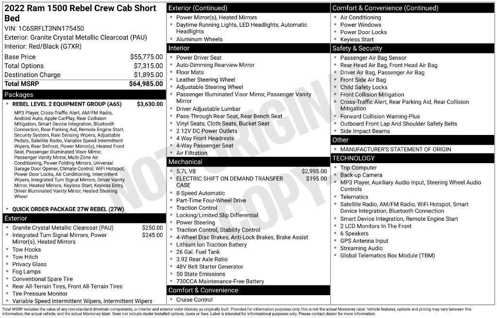Used 2022 RAM 1500 Rebel w/ Rebel Level 2 Equipment Group AWD/4WD image 3