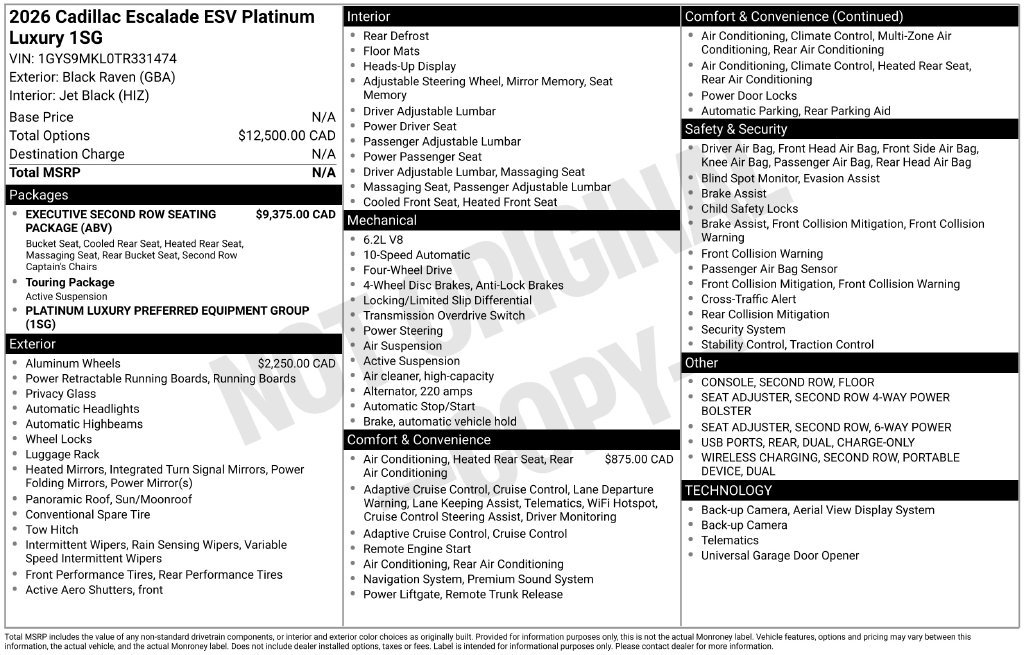Certified 2026 Cadillac Escalade ESV Platinum Luxury AWD/4WD image 42