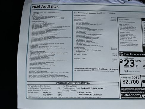 New 2026 Audi SQ5 Prestige AWD/4WD image 25