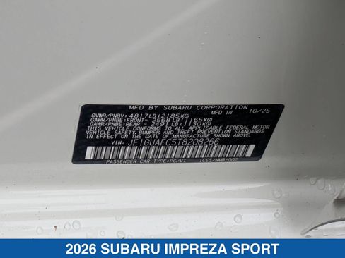 Certified 2026 Subaru Impreza 2.0i Sport AWD/4WD image 37