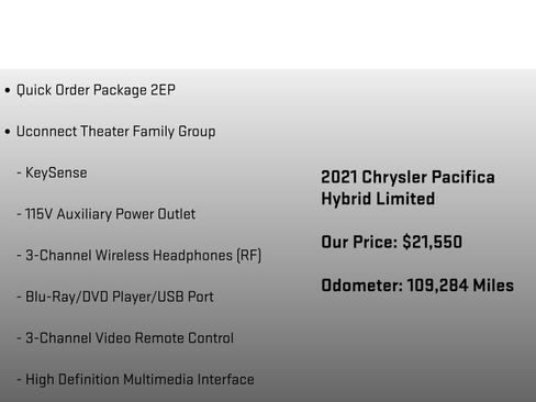 Used 2021 Chrysler Pacifica Limited w/ Uconnect Theater Family Group FWD image 6