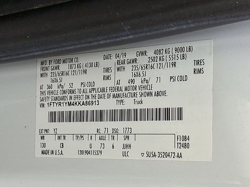 Certified 2019 Ford Transit 250 250 w/ Exterior Upgrade Package image 25