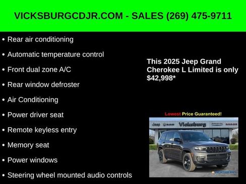 New 2025 Jeep Grand Cherokee L Limited w/ Black Appearance Package image 16