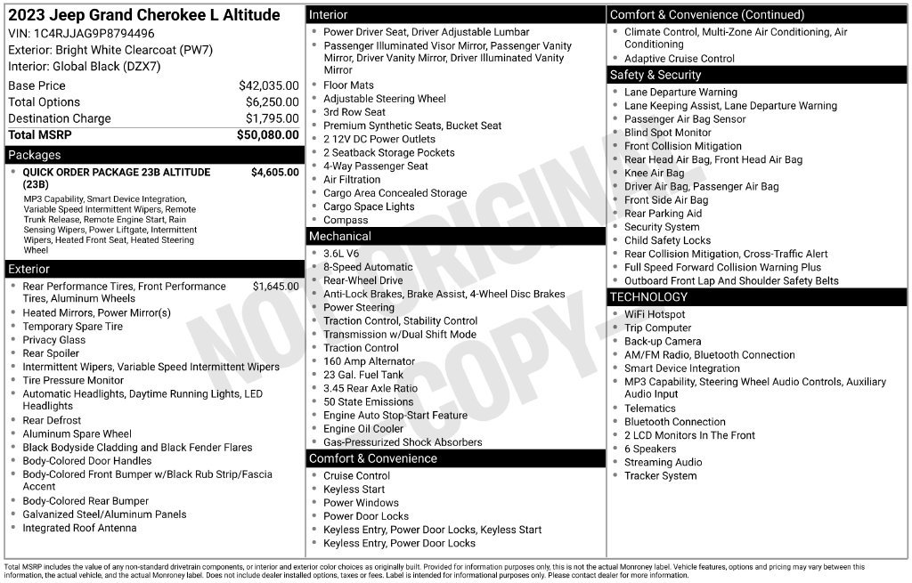 Used 2023 Jeep Grand Cherokee L Laredo RWD image 7