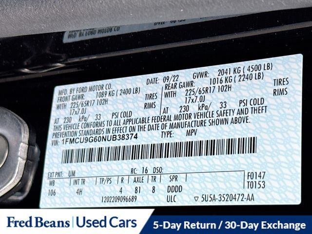 Used 2022 Ford Escape SE w/ Convenience Package AWD/4WD image 37