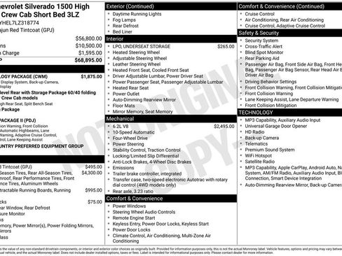 Used 2020 Chevrolet Silverado 1500 High Country w/ Technology Package AWD/4WD image 9