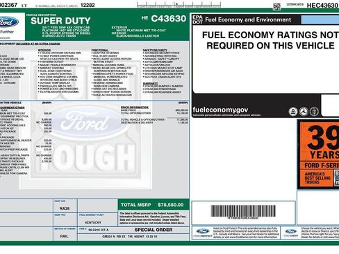 Used 2017 Ford F350 Platinum w/ Platinum Ultimate Package AWD/4WD image 2